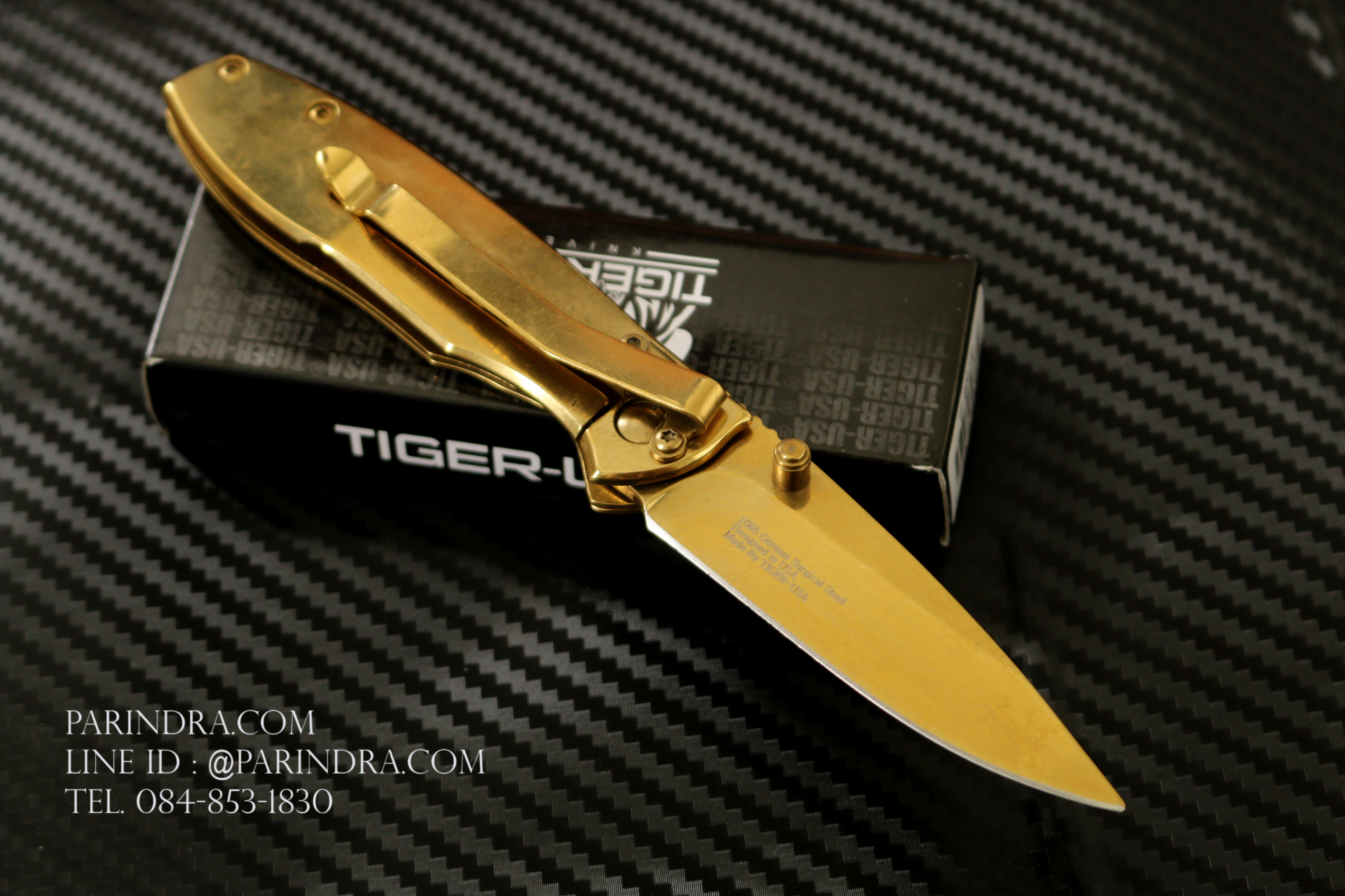 มีดพับพกพา Tiger USA รุ่น TF-800-GD Gold สีทอง สวยงาม แข็งแกร่ง