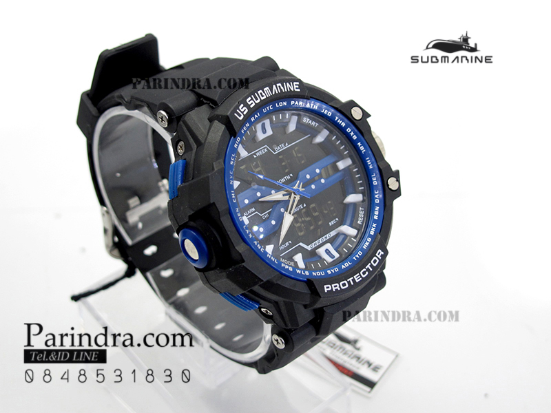 นาฬิกา US submarine Protector รุ่น TP3152M สีฟ้าเข้ม พื้นหลังดำ ของแท้ 100%