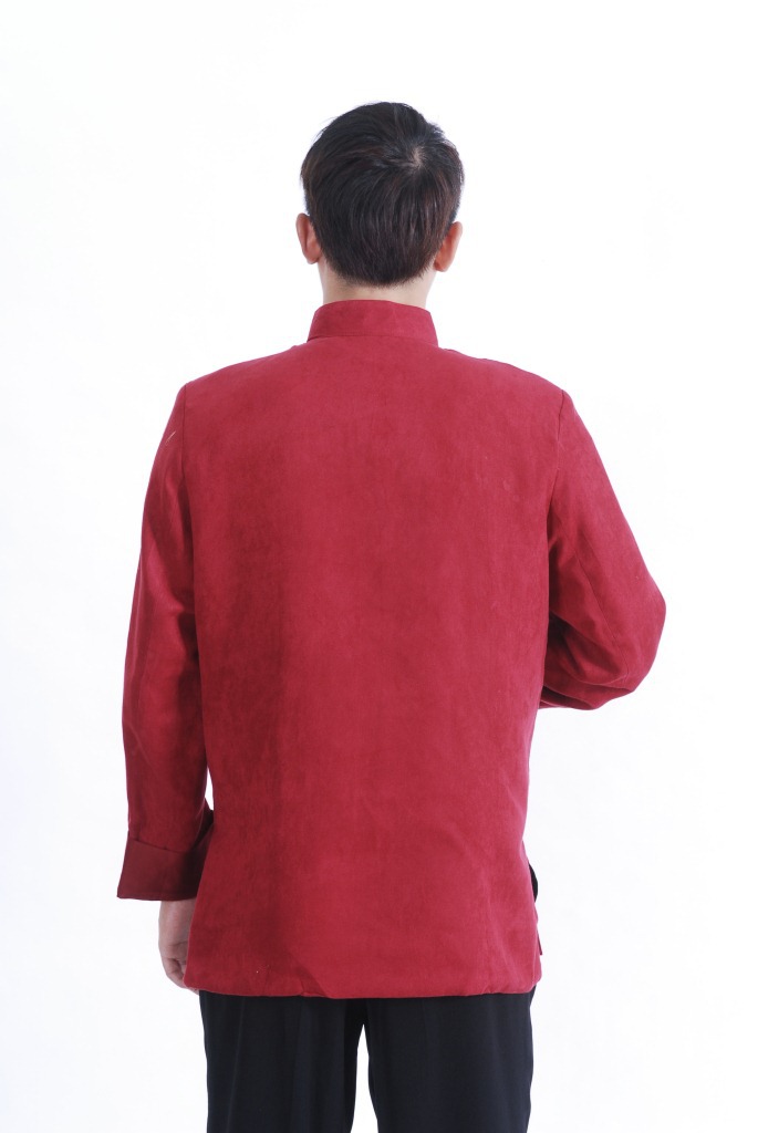 Pre-order ชุดจีน เสื้อจีนชาย แขนยาว สีแดง