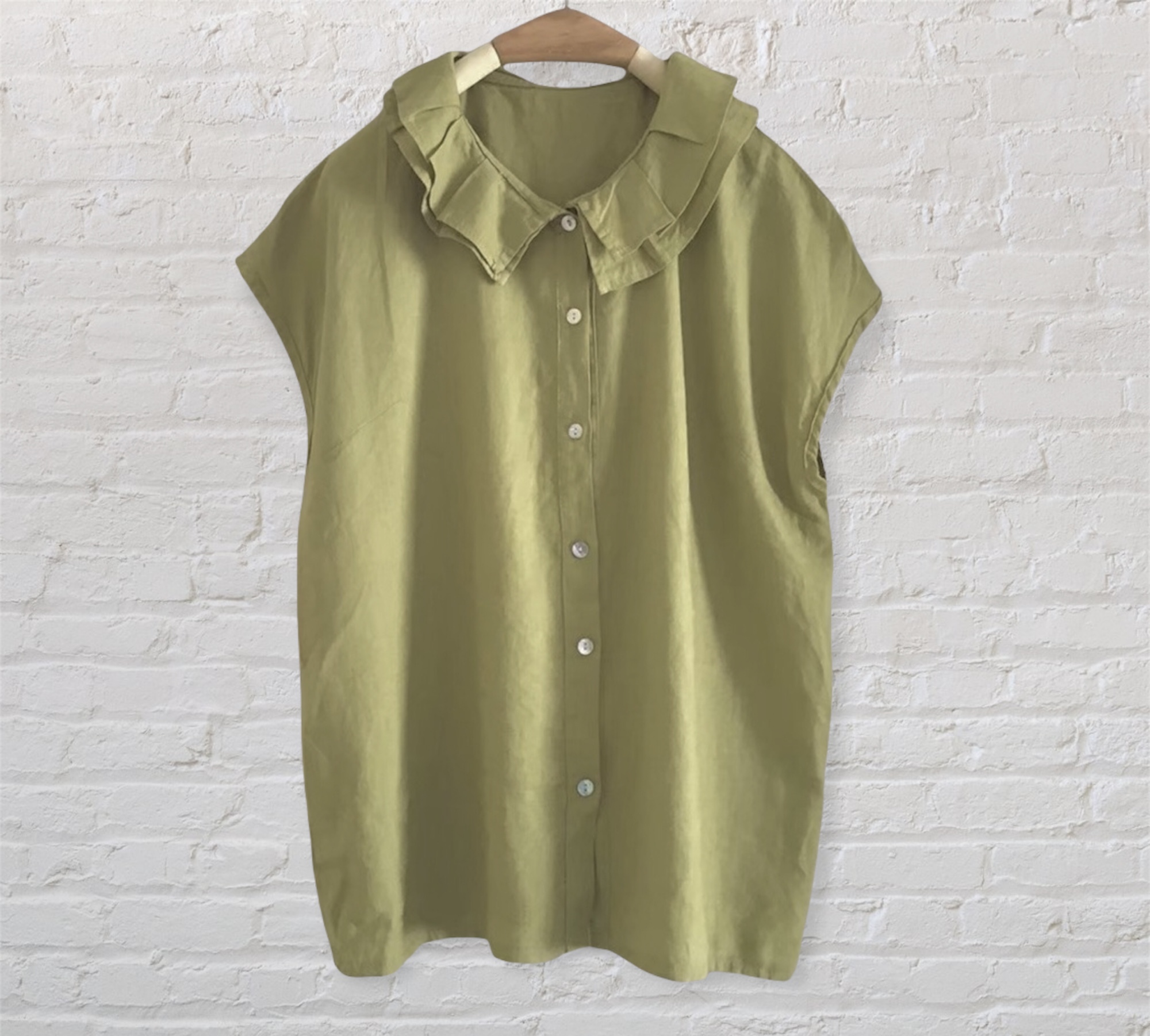 เสื้อผ้าลินินแต่งปกระบาย2ชั้น