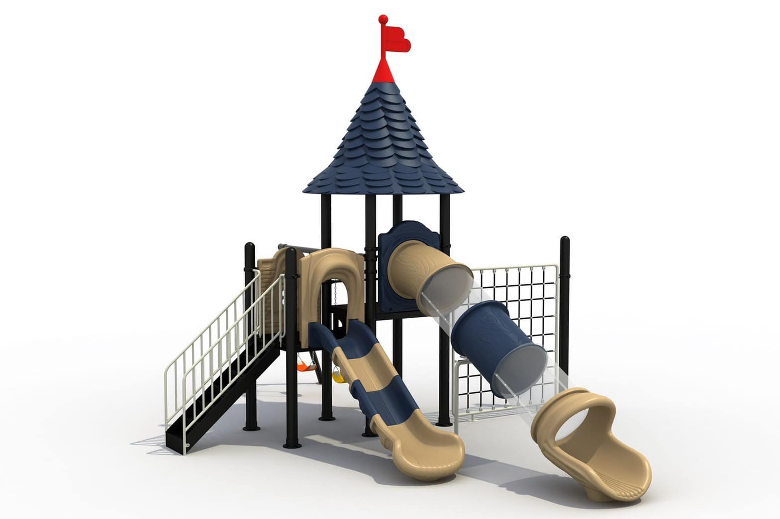 เครื่องเล่นสนาม ชุด-castle-two-slide-climb-swing