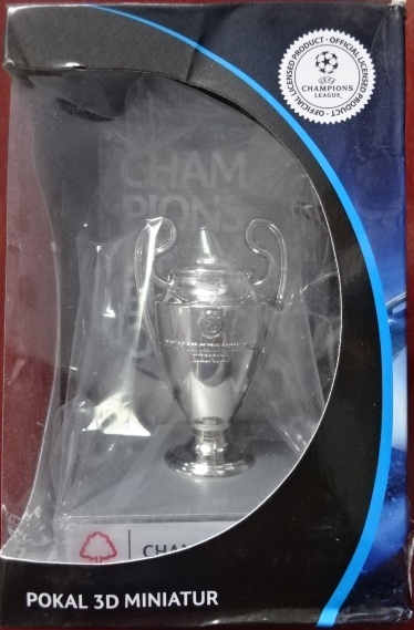 โมเดลถ้วยรางวัลฟุตบอล การแข่งขันฟุตบอลยูฟ่า แชมป์เปี้ยน ลีก - UEFA CHAMPIONS LEAGUE 3D TROPHY on an ACRYLIC PEDESTAL - สโมสรน็อตติ้งแฮม ฟอเรสต์ ราชันย์แห่งยุโรป 1979 และ 1980 ใหม่ / UEFA CHAMPIONS LEAGUE International Football Tournament Football Trophy M