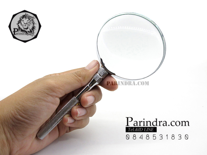 แว่นขยายขนาดเลนส์ 60 มม. ขอบเหล็ก ด้ามโลหะ