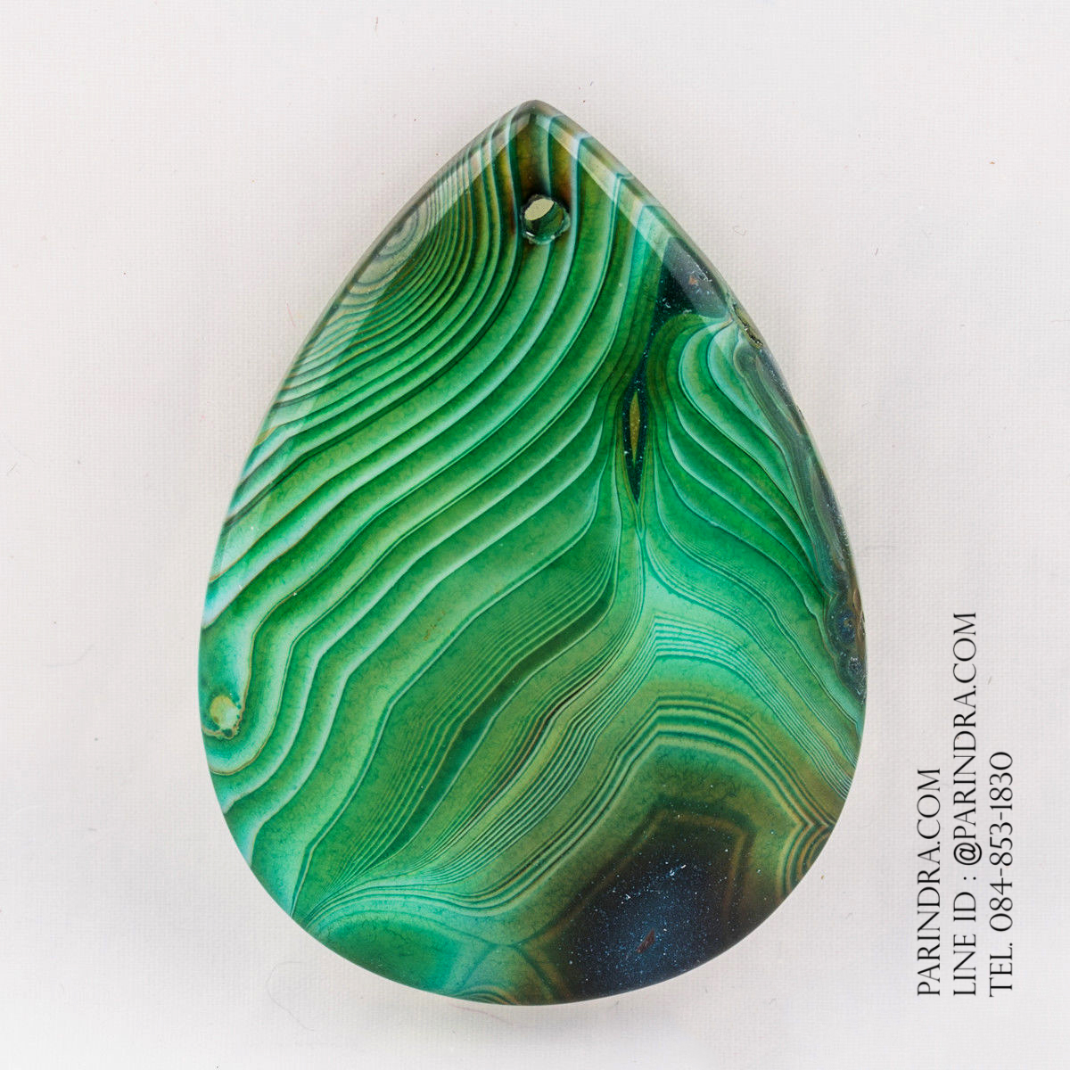หินอาเกต AGATE ลวดลายสีเขียวแก่ AGT006