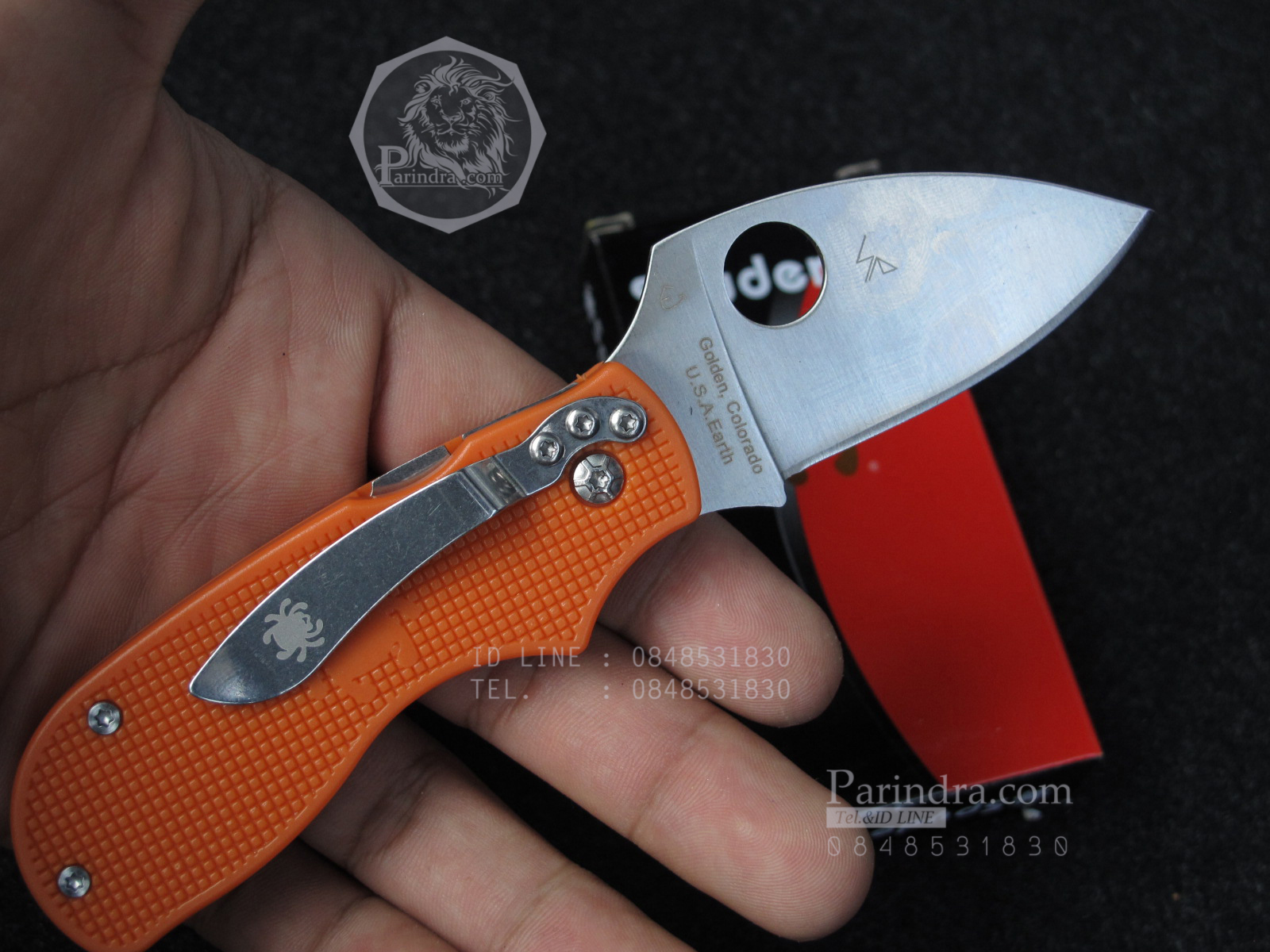 มีดพับ Spyderco Lady Bug ด้ามสีส้ม มีดพกน่ารัก คมกริบ ขนาด 6 นิ้ว (OEM)
