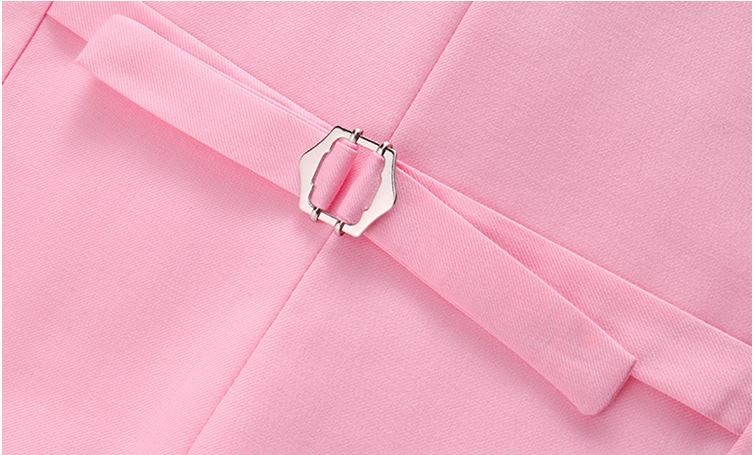 Pre-order ชุดสูทชาย สีชมพู สไตล์เกาหลี พร้อมเสื้อกั๊ก