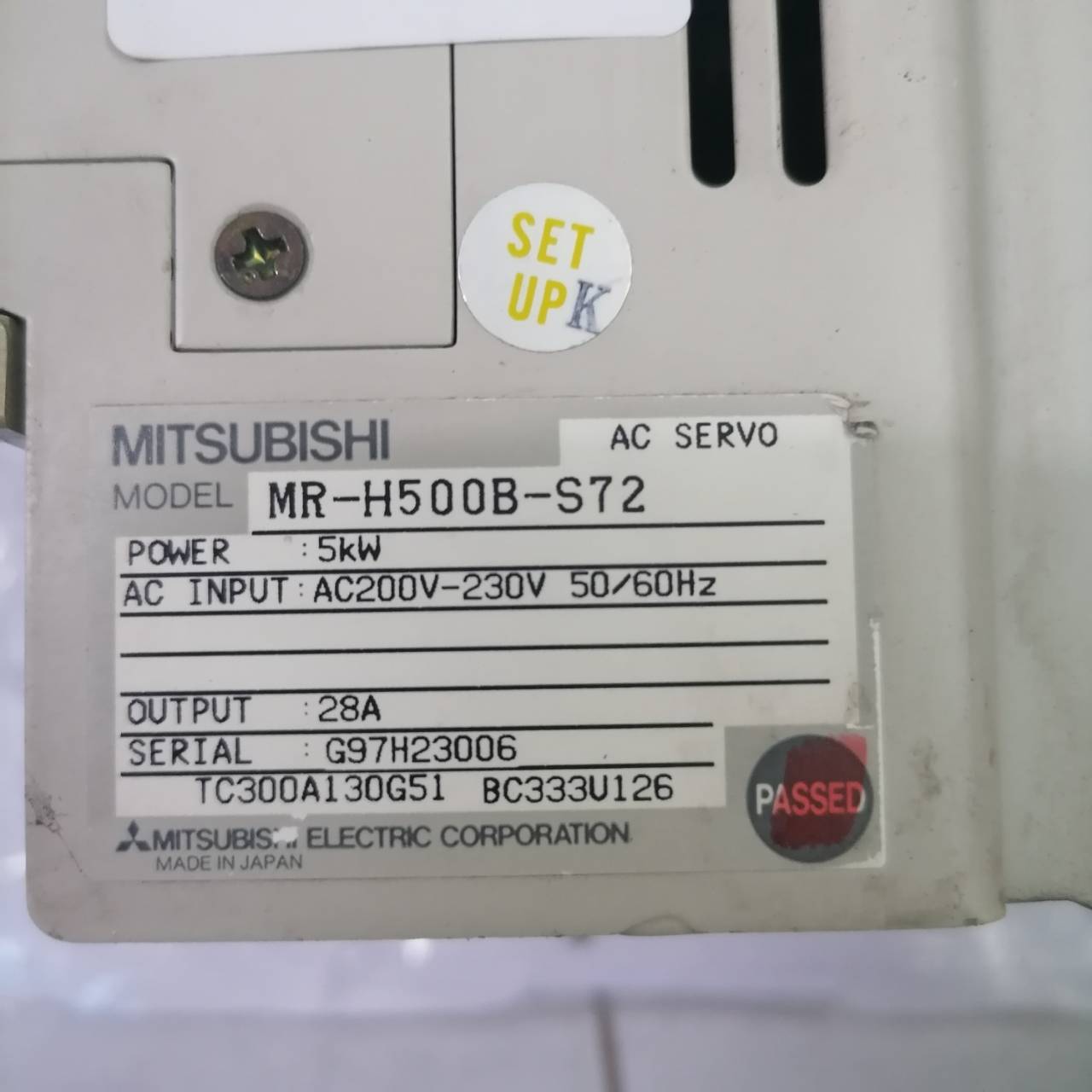 SERVO DRIVE “ MITSUBISHI ” รุ่น MR-H500B-S72