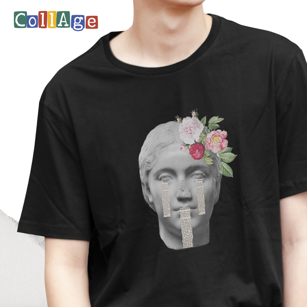 เสื้อยืดพิมพ์ลาย Collage Camila I รหัส CEA00450 สีดำ #เสื้อยืด #Collage