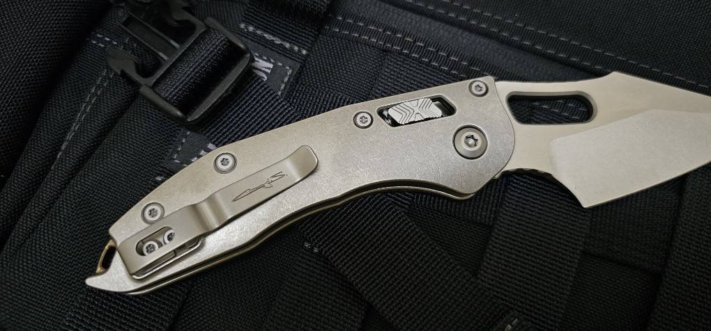 Microtech Marfione Select Manual Stitch RAM LOK Titanium Handles & Stonewash M390MK w/ Double Vapor Blast & Bronze Accents