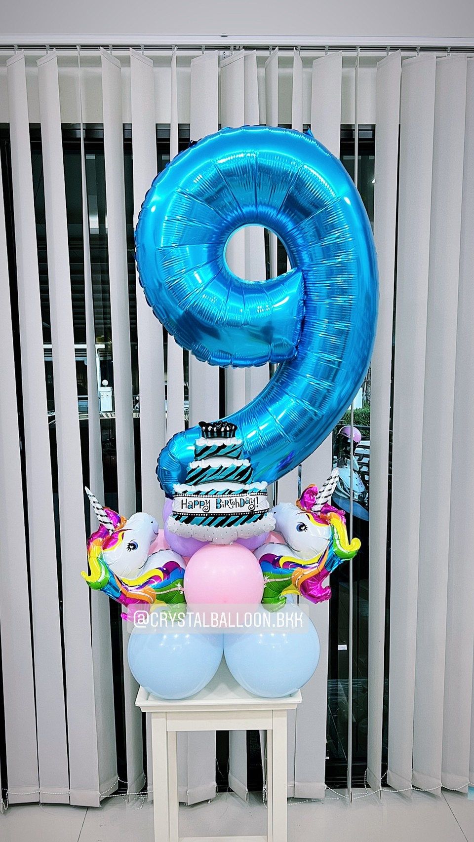 ลูกโป่ง วันเกิดเด็ก ฟอยล์ตัวเลขตั้งฐาน ขนาด 40" 1 ตัว Theme Unicorn พร้อมตกแต่ง สามารถเปลี่ยนสีลูกโป่ง/เปลี่ยนสี-ฟอยล์ตัวเลขได้