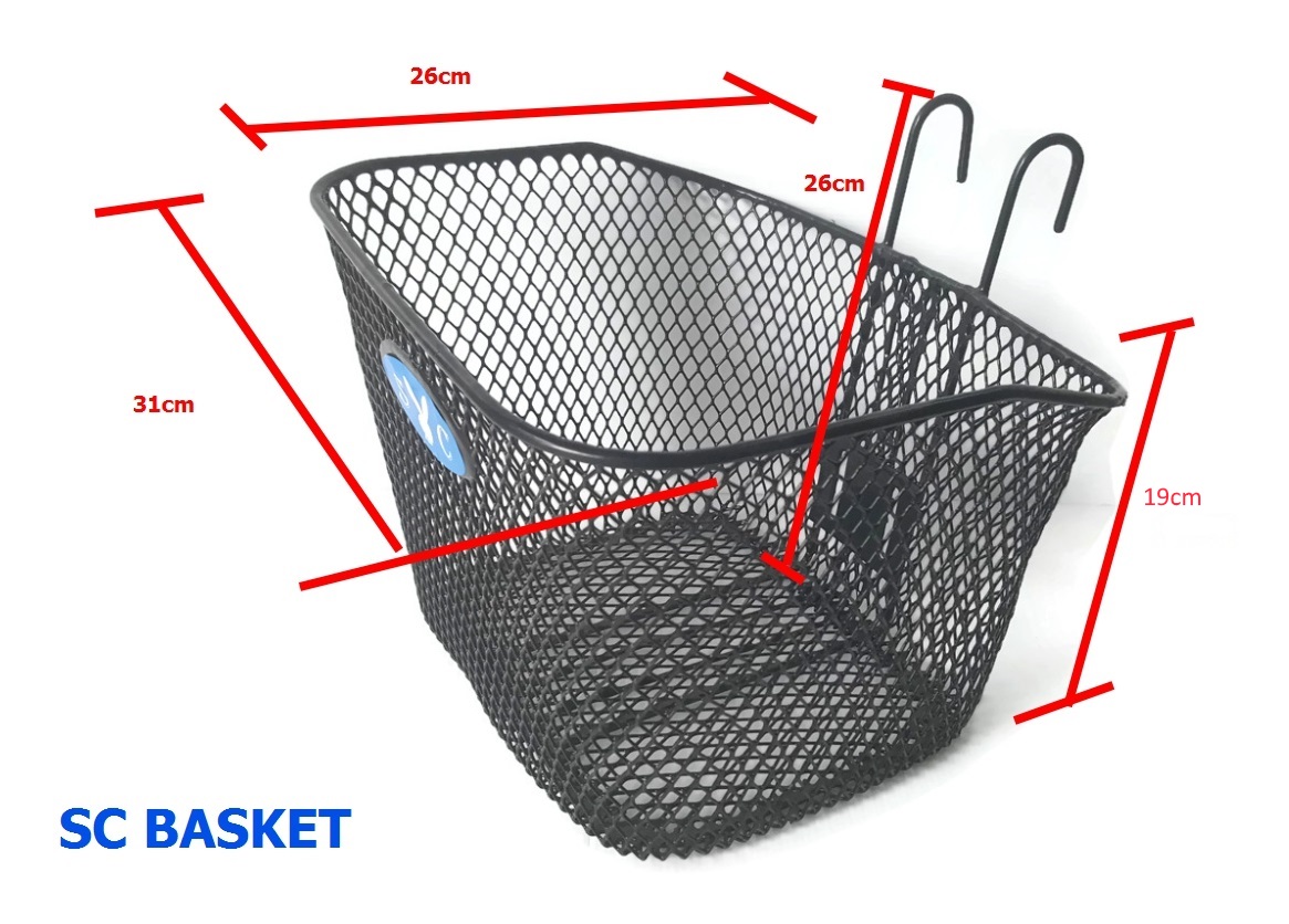 ตะกร้าจักรยานแบบแขวนขนาดใหญ่ วัสดุเหล็ก