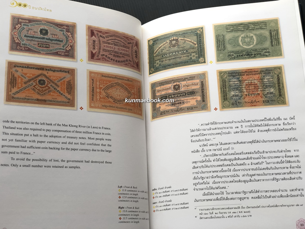 ๑๐๐ ปี ธนบัตรไทย ๒๔๔๕ - ๒๕๔๕ : Centenary of Thai banknote 1902 - 2002