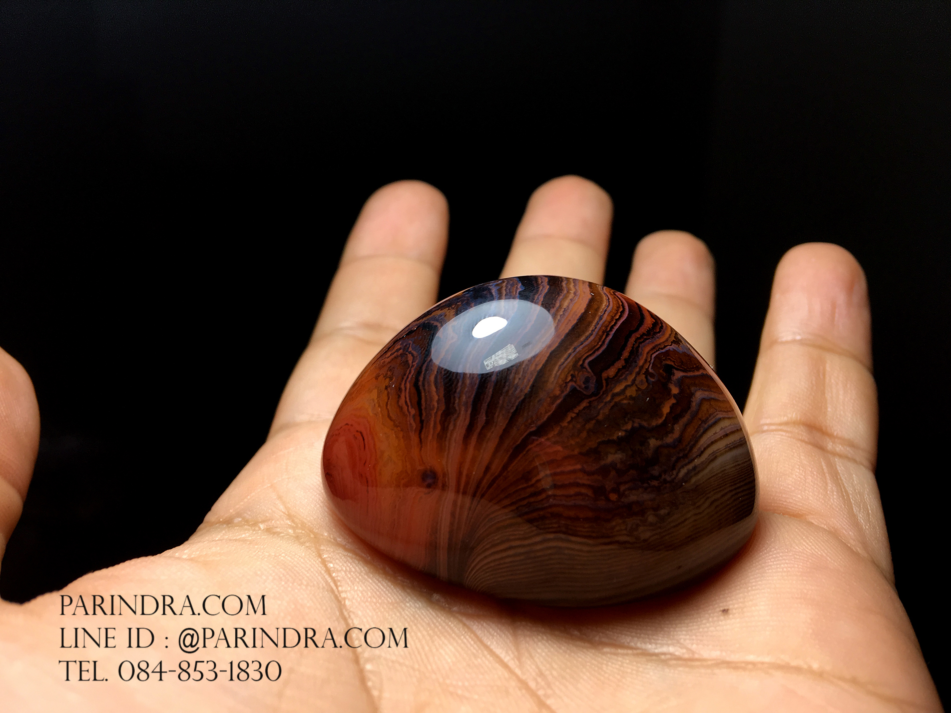 หินอาเกต AGATE แบบก้อน ลวดลายสีน้ำตาลส้ม AGT013