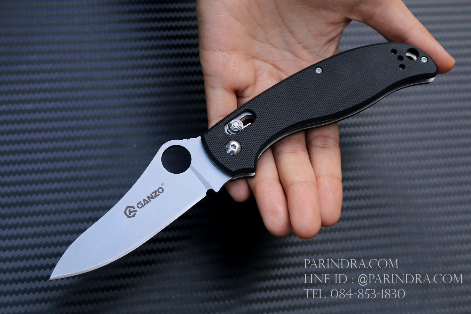 มีดพับ Ganzo กานโซ่ รุ่น Ganzo G733-BK ด้ามสีดำ ของแท้ 100%