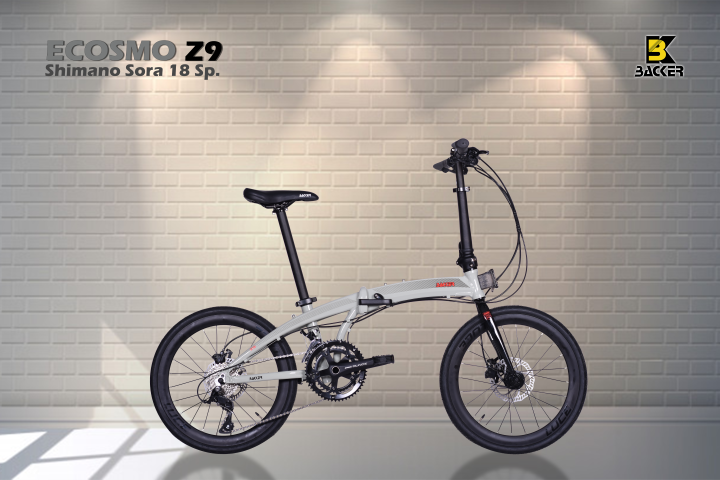 จักรยานพับ BACKER ECOSMO Z9 เฟรมอลู เกียร์ Sora 18 สปีด วงล้อ 20 นิ้ว 451