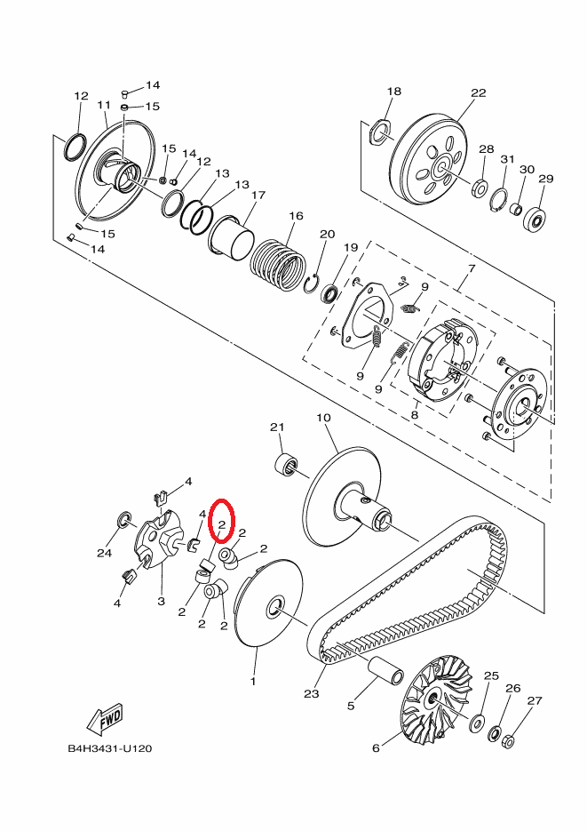เม็ดตุ้มน้ำหนัก แท้ศูนย์ LEXI / เล็กซ์ซี่ (YAMAHA/ยามาฮ่า(WEIGHT) เม็ด / ตุ้มน้ำหนักแรงเหวี่ยง