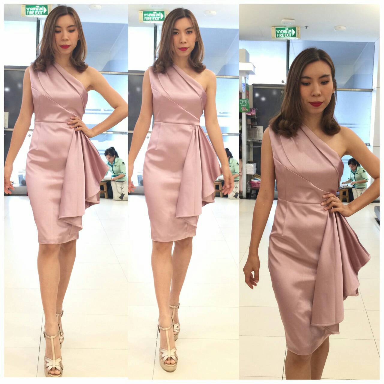 ชุดเพื่อนเจ้าสาว สีชมพู รวมแบบ ตัวอย่าง สั่งสีและแบบอื่นๆได้ เช่า 500