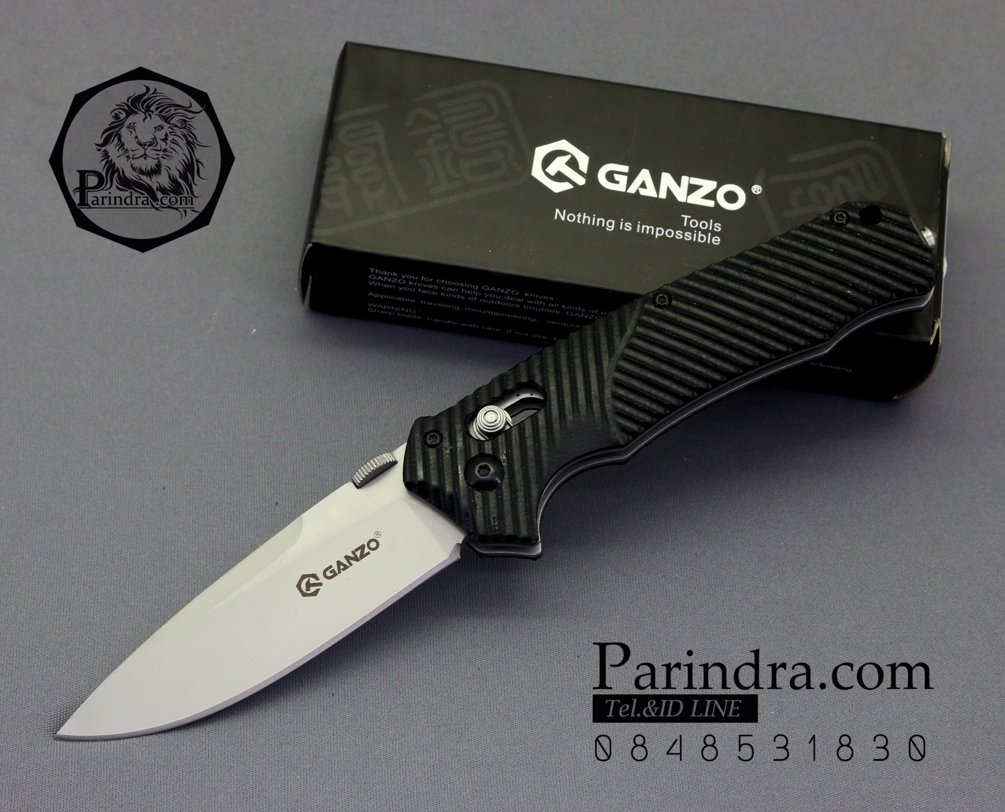 มีดพับ Ganzo กานโซ่ รุ่น Ganzo G716 ใบเทาด้ามดำ ของแท้ 100%