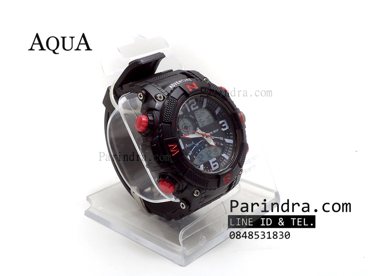 นาฬิกาข้อมือ AQUA รุ่น TGA4017 สีดำ-แดง