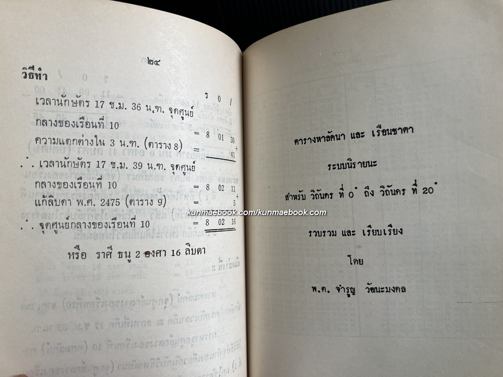 ปฏิทินโหราศาสตร์ไทย (นิรายะนะวิธี) พ.ศ.2501-พ.ศ.2520 + ตารางหาลัคนาและเรือนชาตา