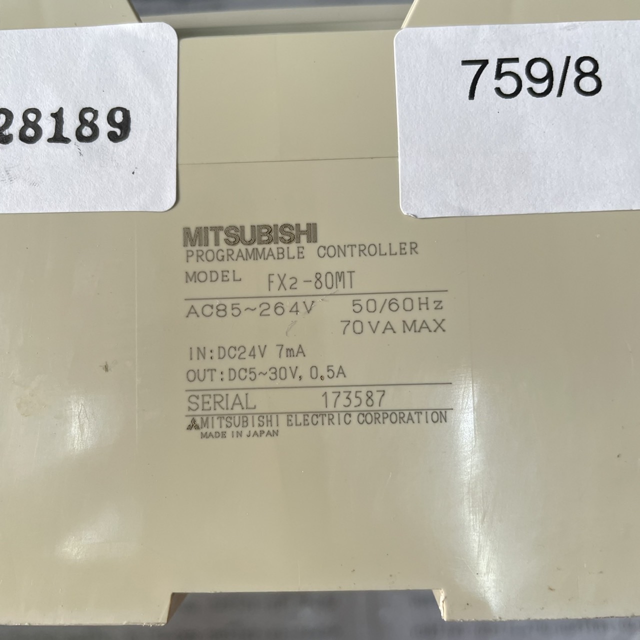 FX2-80MT PLC " MITSUBISHI "