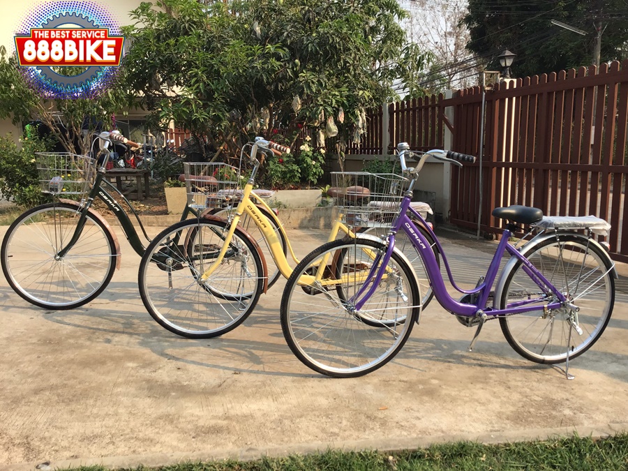 จักรยานแม่บ้าน OSAKA RHINO CITY BIKE พร้อมตะกร้า ไม่มีเกียร์ ล้อ 26นิ้ว