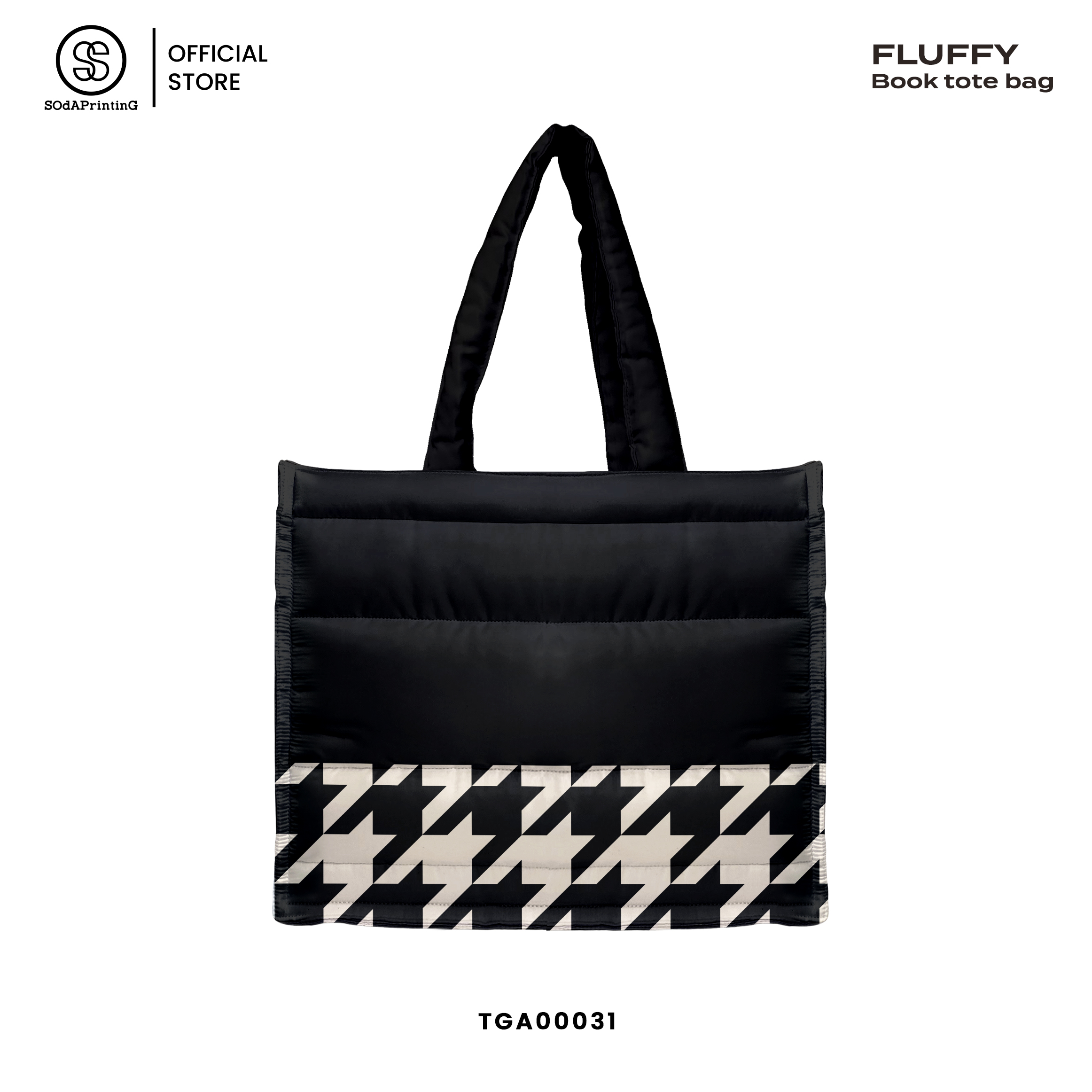 กระเป๋า Fluffy Book Tote Bags Houndstooth Collection รหัส TGA00030-TGA00034 #FluffyBookToteBag