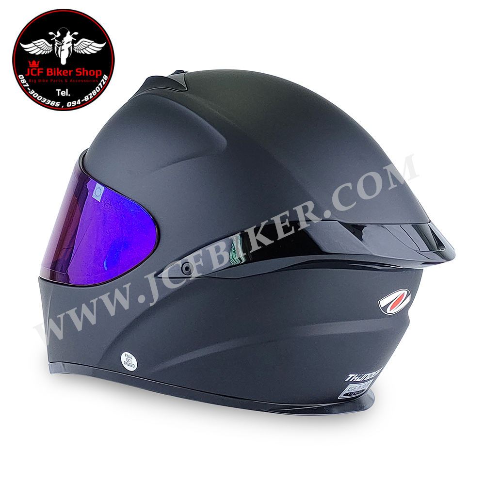 หมวกกันน็อคเต็มใบ หมวกันน็อค Real Helmets Thunder ดำด้าน