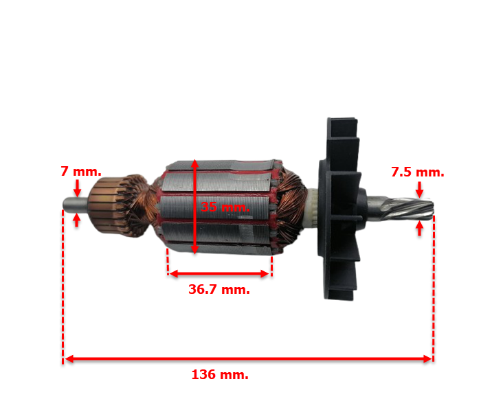 ทุ่น สว่านโรตารี่ Bosch บอช รุ่น GBH 2-28D, GBH 2-28DFV (7ฟัน)