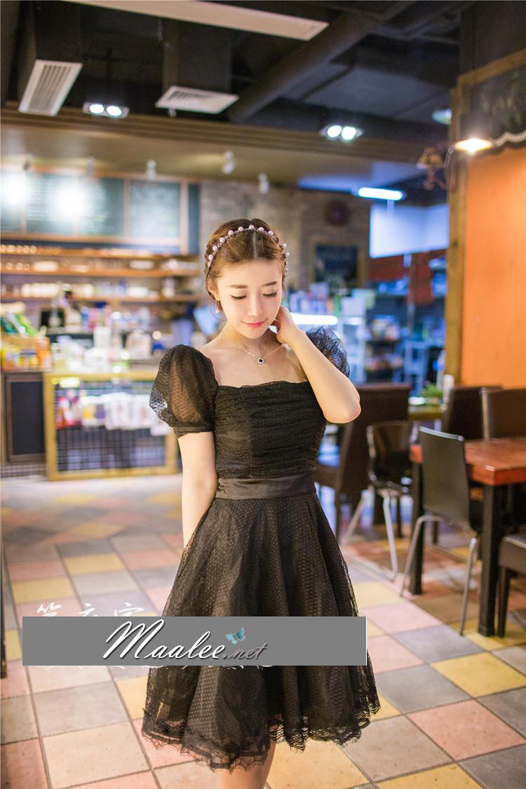 พร้อมส่ง ชุดออกงาน ชุดเดรสสั้น สีครีม Apricot