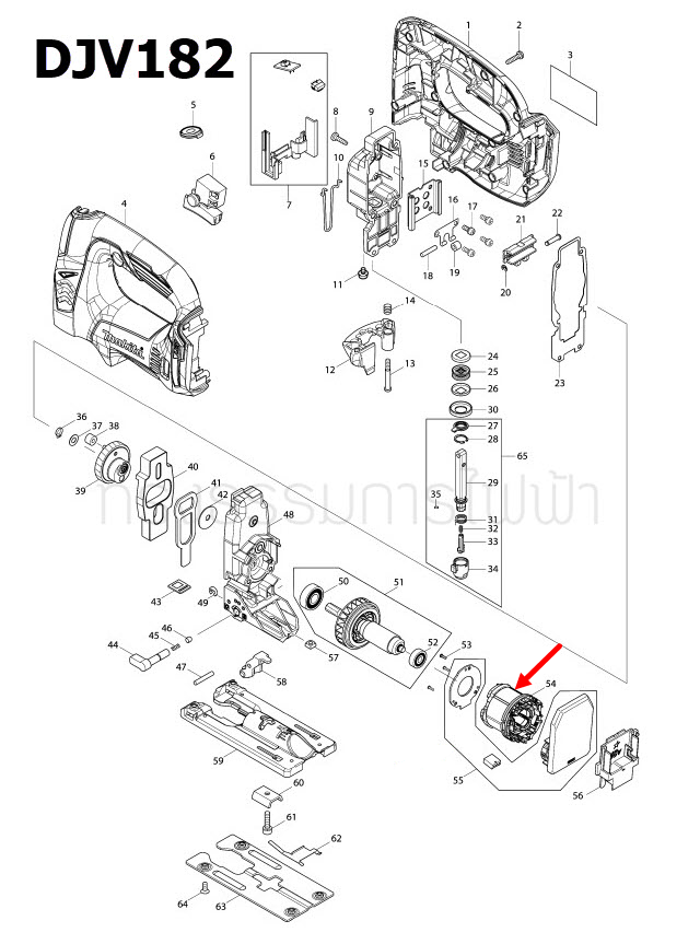 ฟิลคอยล์ เลื่อยจิ๊กซอว์ไร้สาย Makita มากีต้า DJV182 Pn.629998-8 (แท้) ##