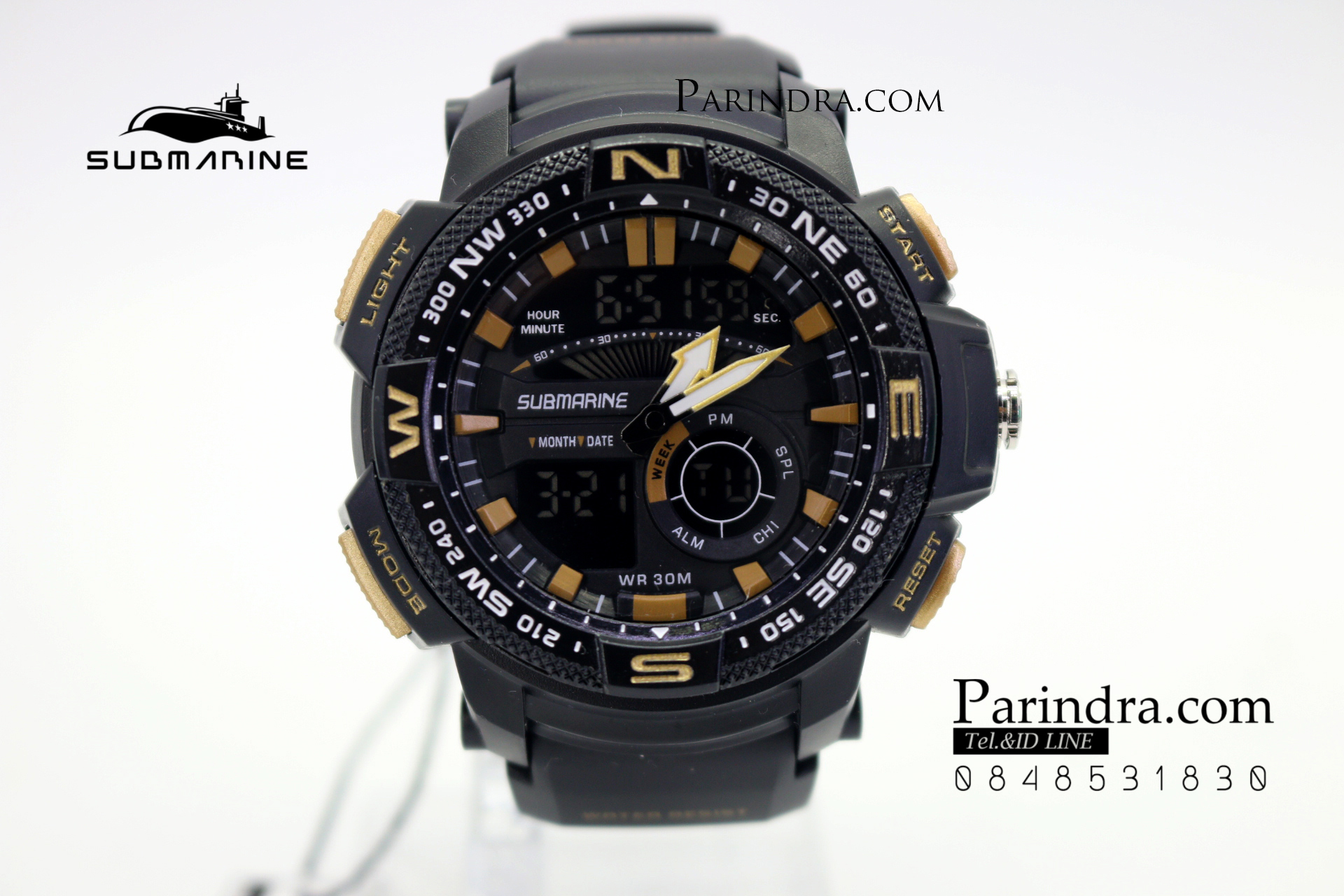 นาฬิกา US submarine Adventure Protector รุ่น TP3184M สีดำ-ทอง จอดำ