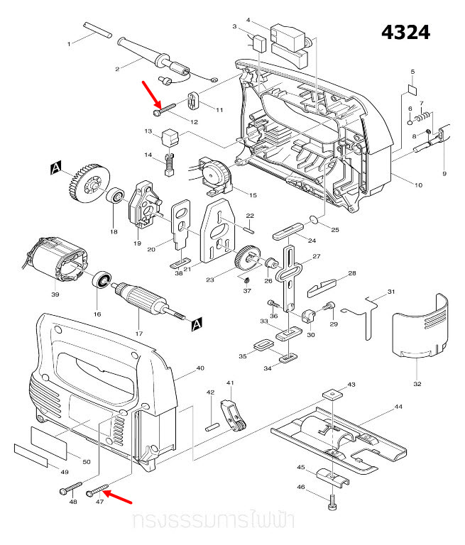 TAPPING SCREW4X18 Makita มากีต้า UB1100, 2414NB, 4324, LS1040, N5900B Pn.265995-6 (แท้) ##