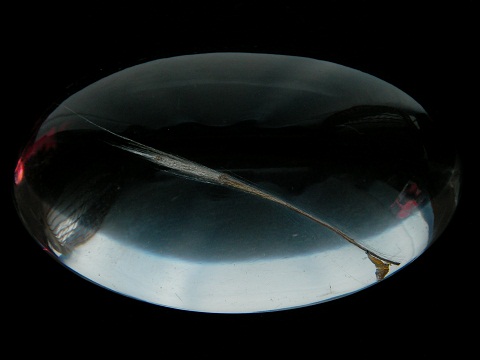 QU0002 QUARTZ แก้วโป่งข่าม ใหมเงินสีทอง เนื้อแก้วใสสะอาด ร่างใหญ่สวยคล๊าสสิค size 50. X 31. x 16.10 mm. พม่า