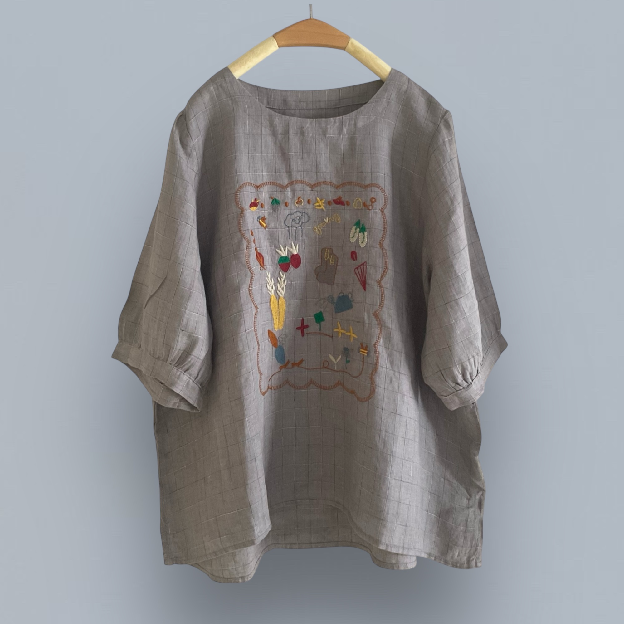 เสื้อผ้าลินินลายปักทรงโอเวอร์ไซส์
