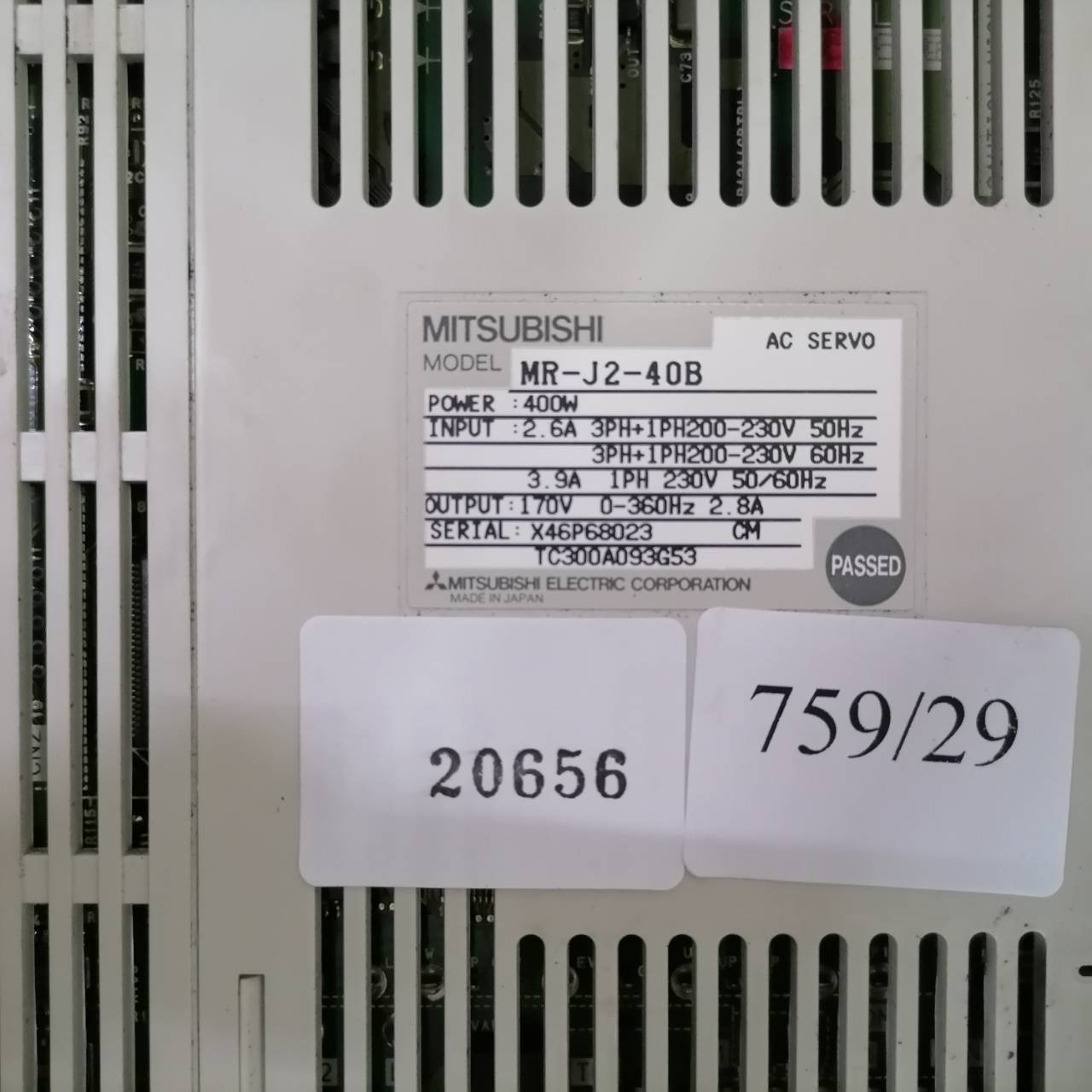 SERVO DRIVE “ MITSUBISHI ” รุ่น MR-J2-40B