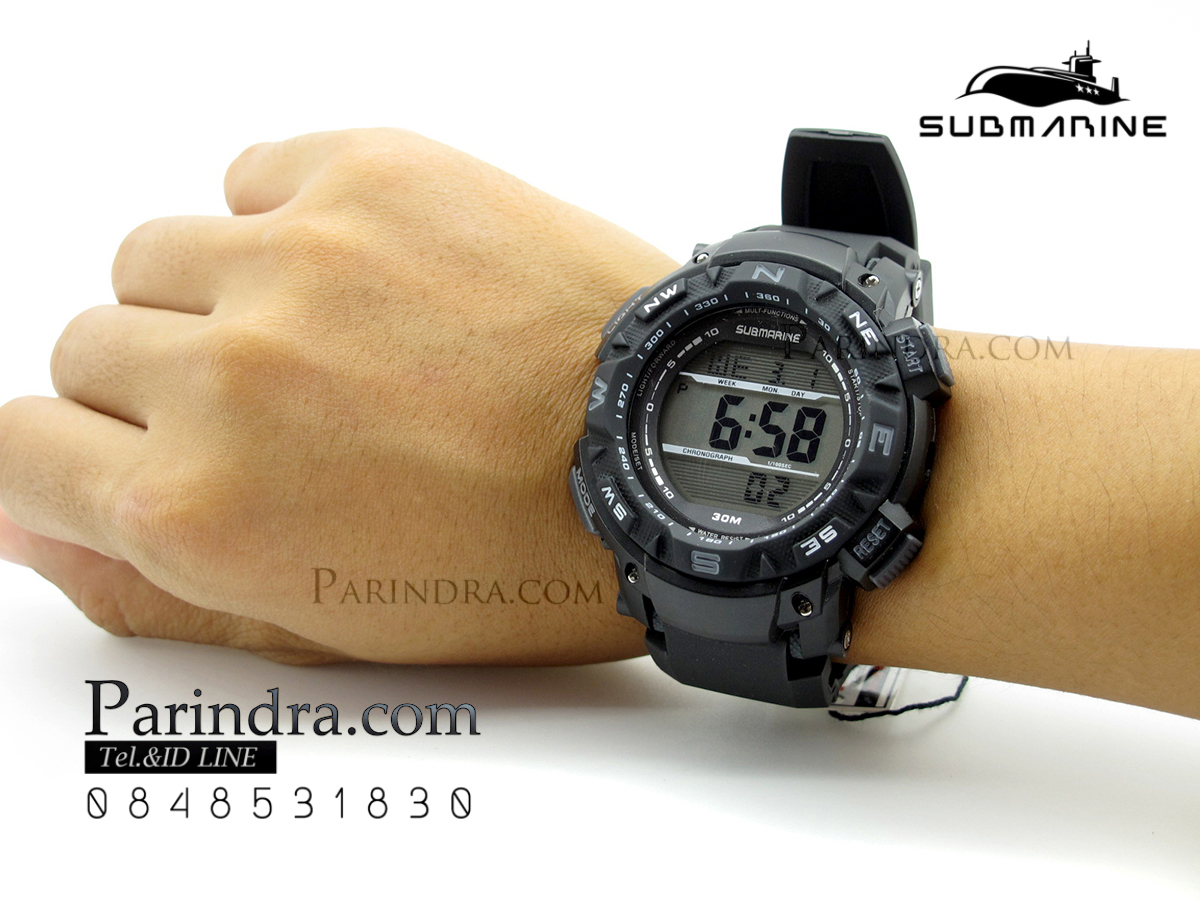 นาฬิกา US submarine รุ่น TP1326M สีดำ พื้นหลังเทา