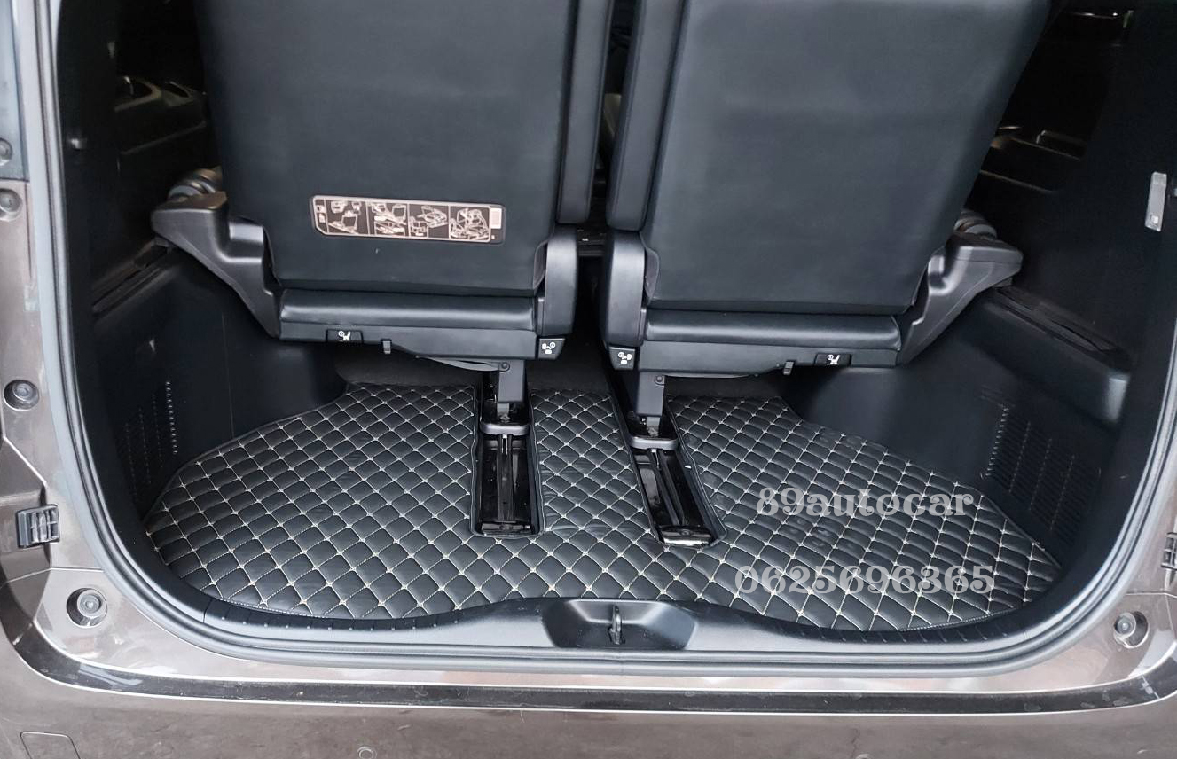 พรมรถตู้ Toyota vellfire 2021-2022 ปูพรม6D สีดำด้ายทอง เต็มคัน