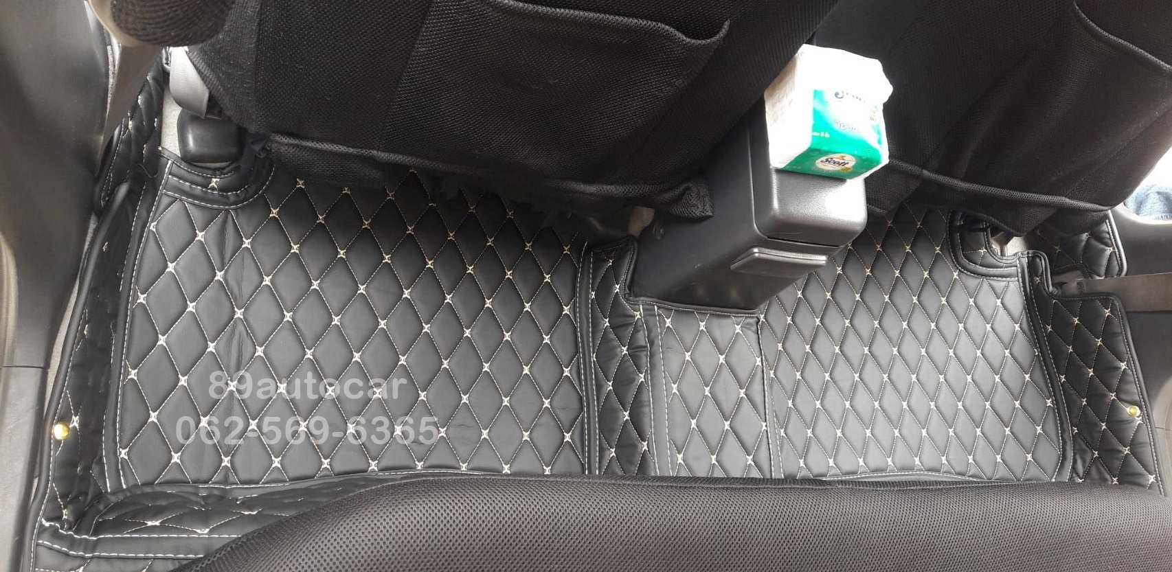 พรมรถยนต์ Nissan Sunny B14 ปูพรมหกดี สีดำด้ายทอง