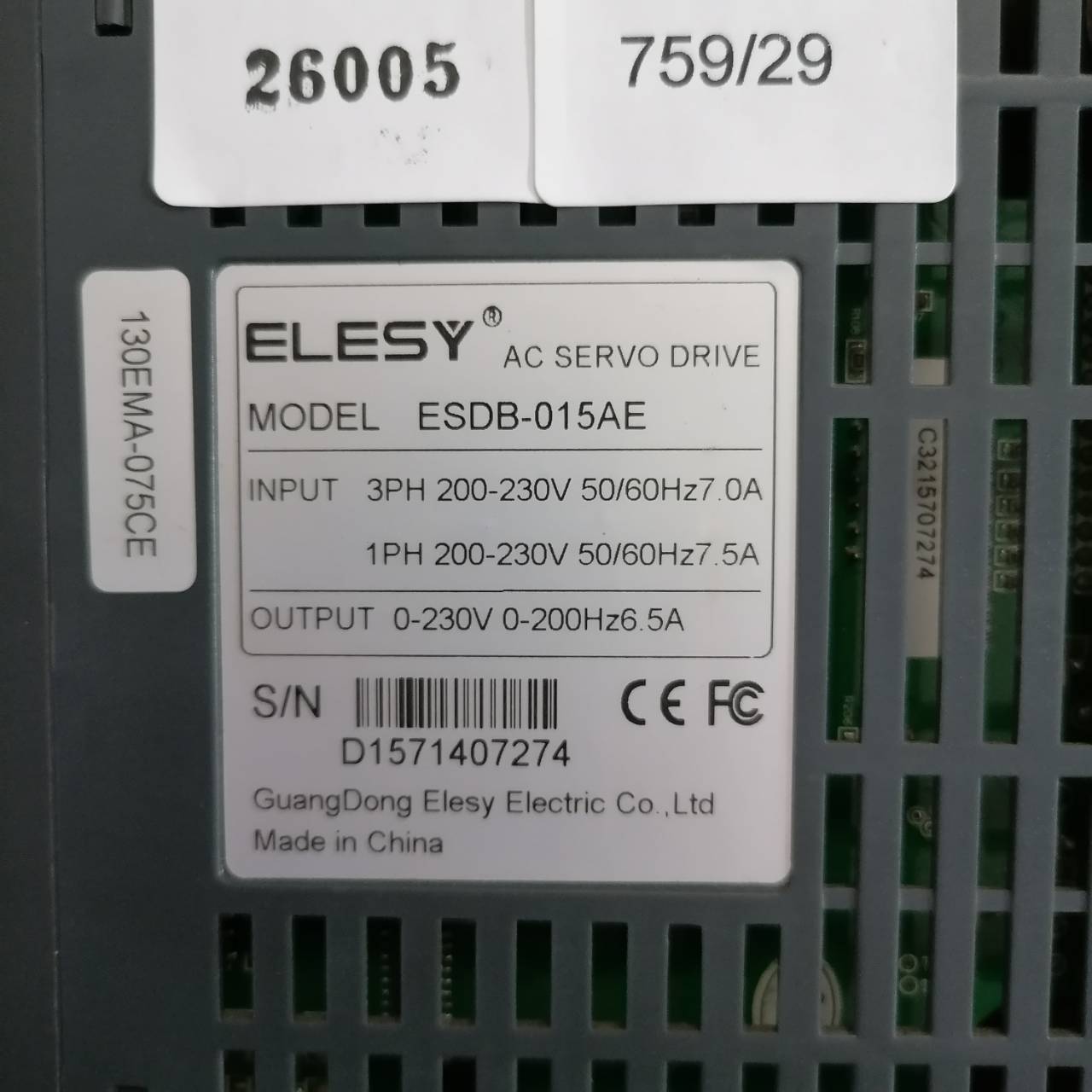 ESDB-015AE SERVO DRIVE " ELESY "