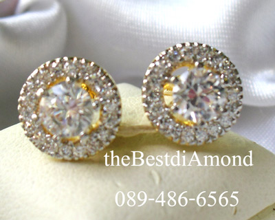 BE817+++ต่างหูเพชรล้อม+++งานสวย เรียบร้อย หรู ดูดีมากๆๆค่ะ ฝังแบบหนามเตยงานดีมากๆๆๆ เหมือนของจริงสุดๆ หรูหราแพรวพราว ขนาดไม่ใหญ่มาก