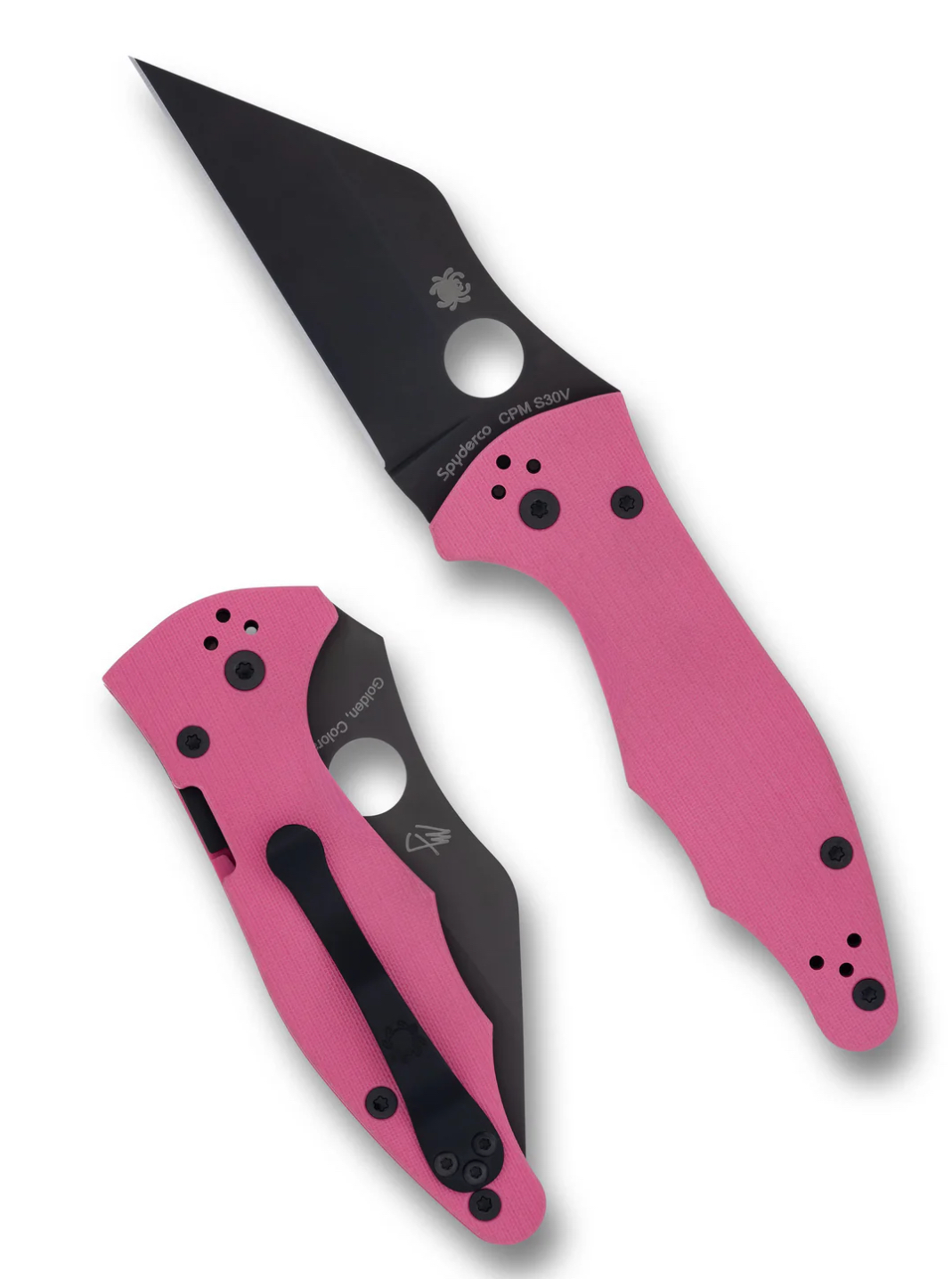 Spyderco Yojimbo 2 Sprint Run Knife Pink G-10 (3.2" Black CPM S30V)