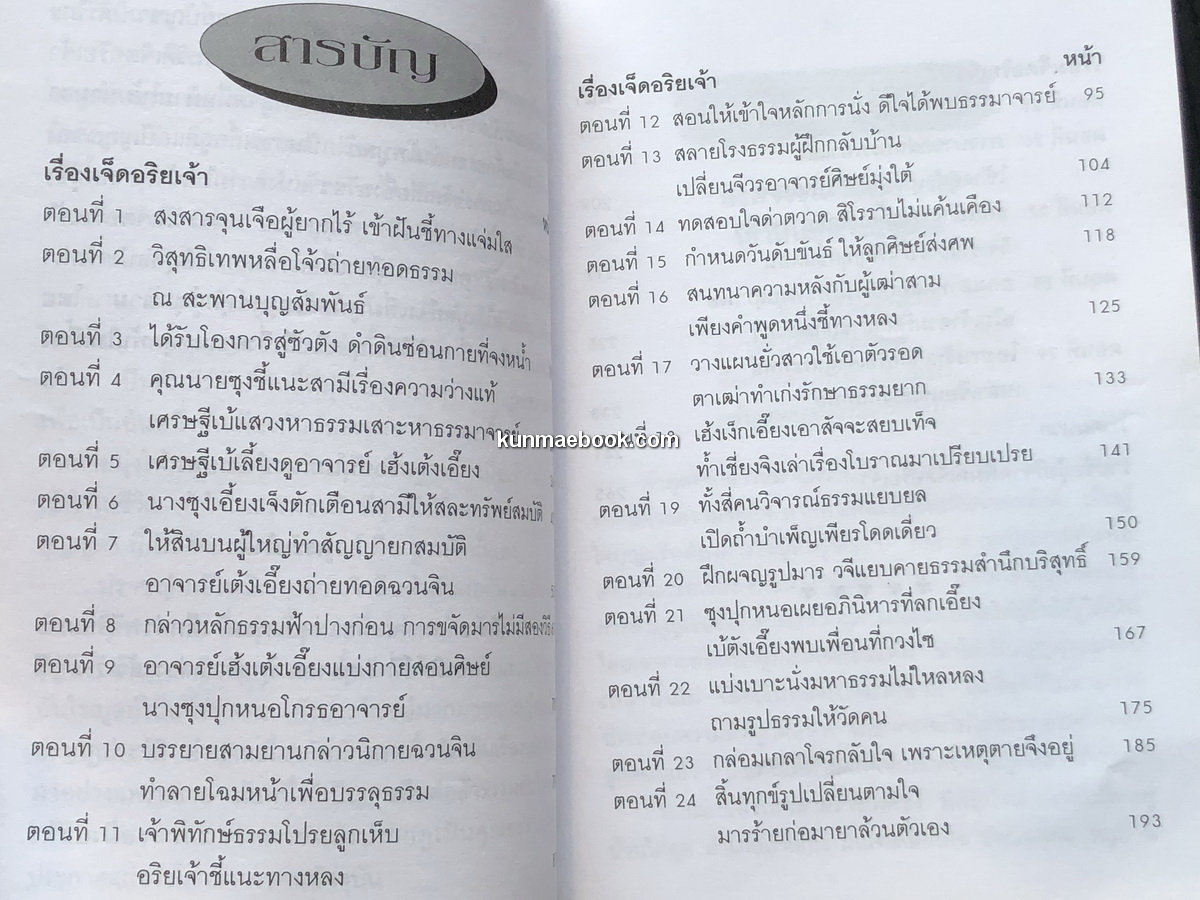 ประวัติเจ็ดอริยเจ้า แปลโดย ทพ.บัญชา ศิริไกร