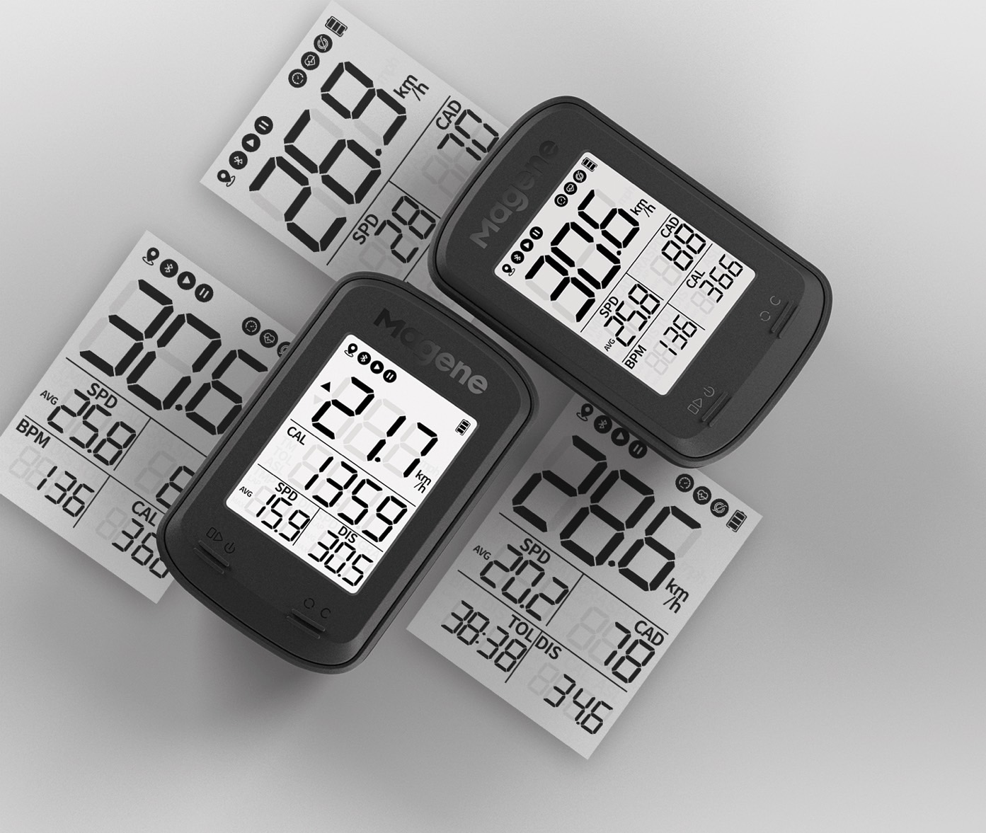 ไมล์จักรยาน Magene รุ่น C206 Pro Bike Computer Ant+, Bluetooth4.0 หน้าจอ 1.9 นิ้ว