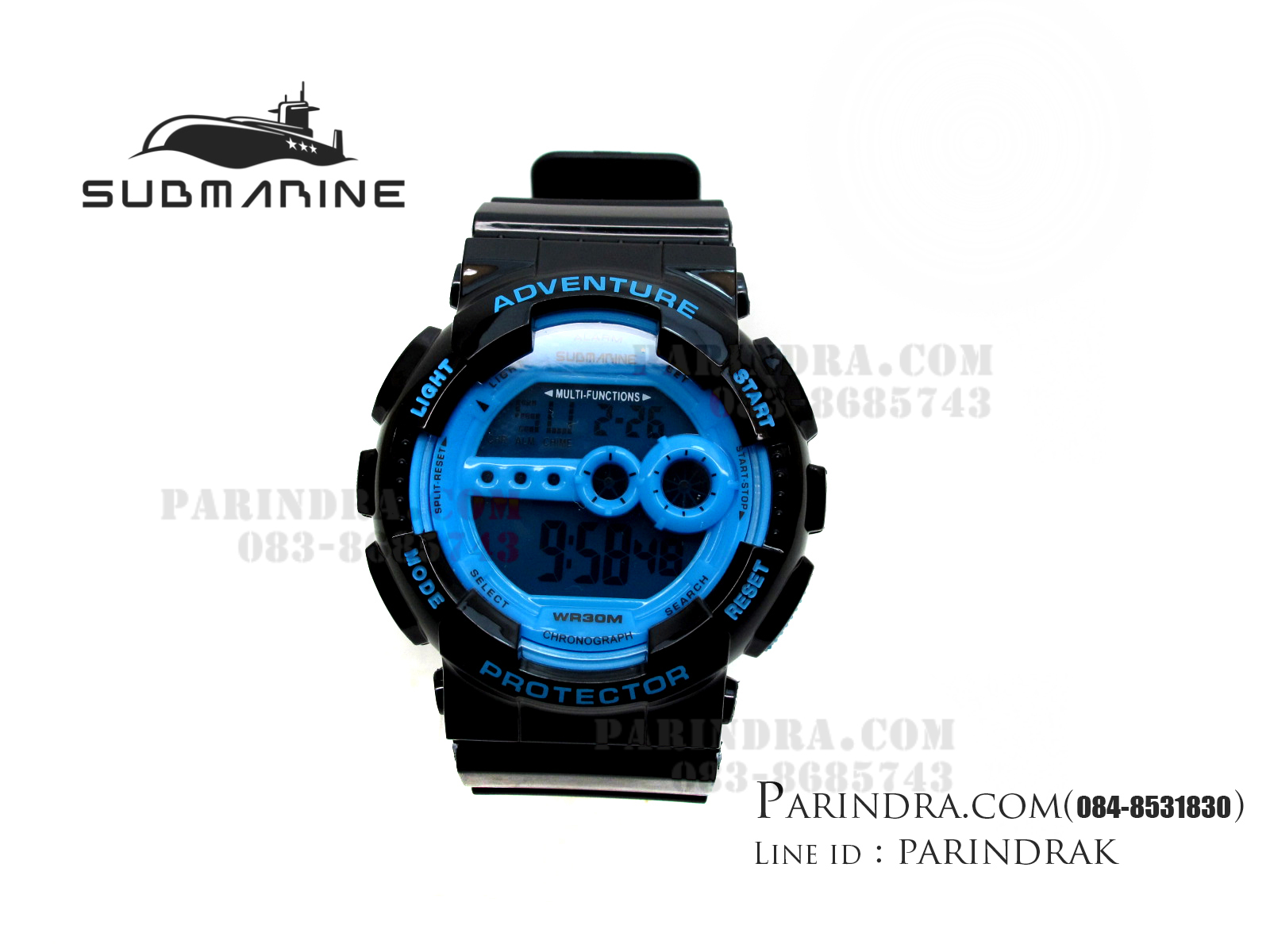 นาฬิกา US submarine รุ่น TP1282M สีดำ-หน้าปัดฟ้า พื้นหลังฟ้า