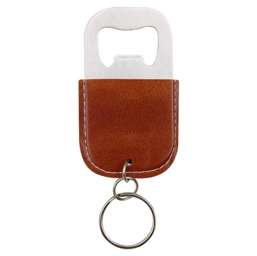 พวงกุญแจที่เปิดขวดหนัง PU