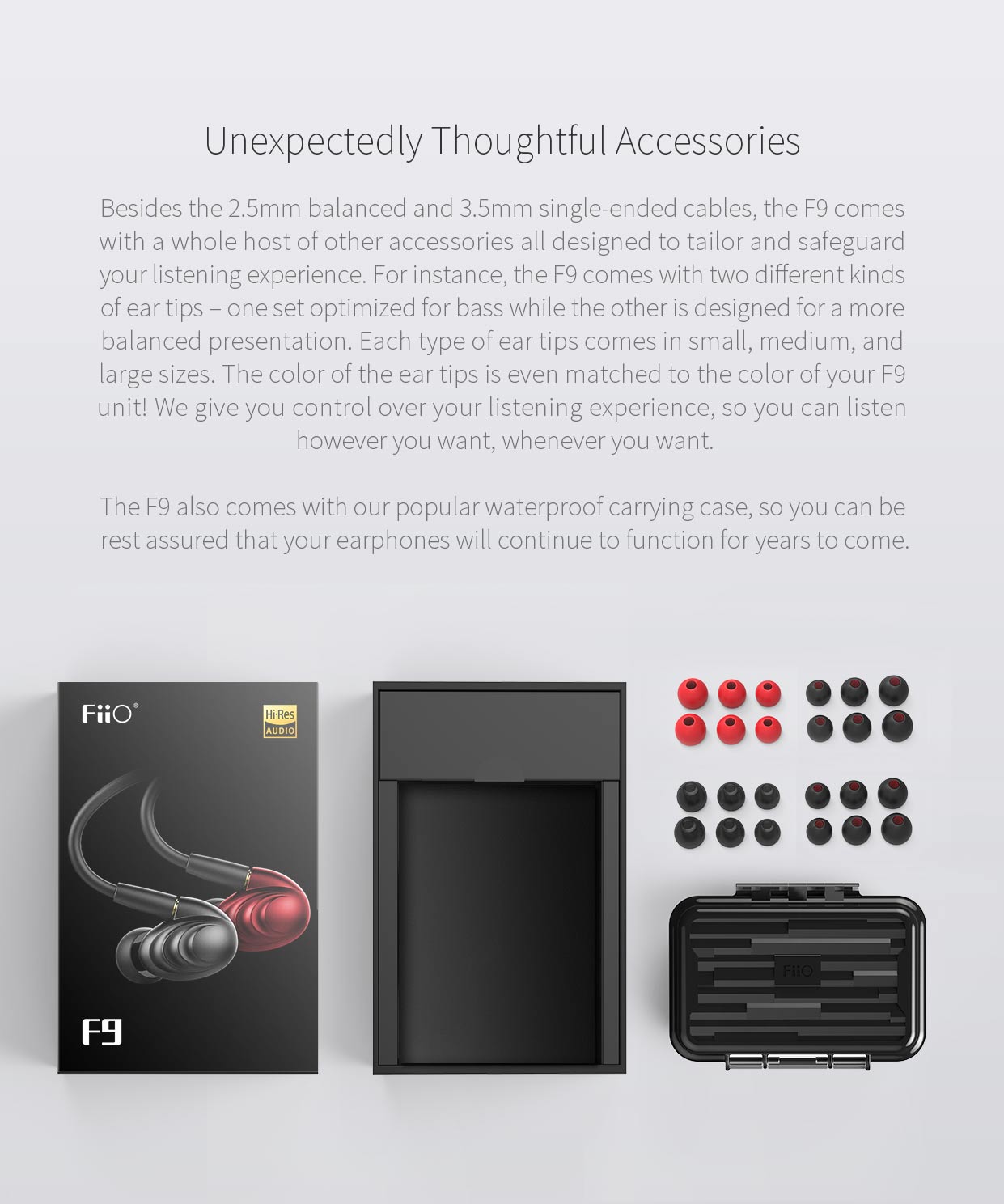 ขาย FiiO F9 หูฟัง3ไดร์เวอร์ (2BA+1Dynamic) ระดับ Hi-Res Audio ขั้ว MMCX ถอดสายได้