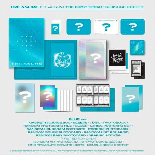 อัลบั้ม #TREASURE 1st ALBUM [THE FIRST STEP : TREASURE EFFECT (ไม่มีโปสเตอร์) : BLUE ver.