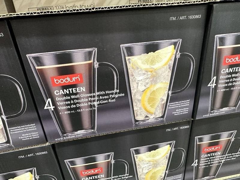 Bodum double wall glasses with handle 400ml (pack of 4) แก้วรักษาอุณหภูมิ