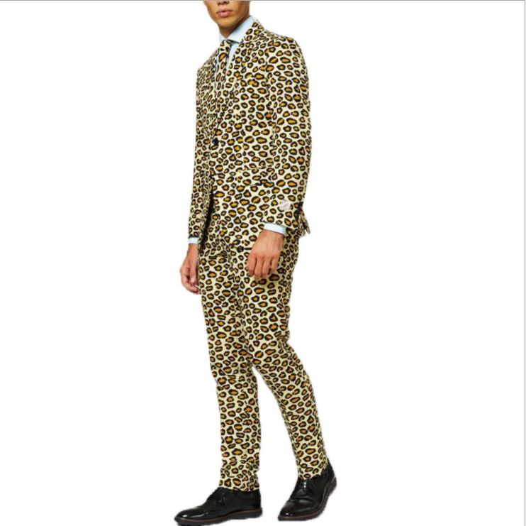 Pre-order เสื้อสูทชาย ลายเสือดาว ทรงสลิม